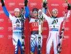 Pierwsza trójka giganta w Soelden (PAP/EPA)