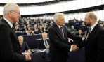Hans-Gert Pöttering, Jerzy Buzek i Martin Schulz (PAP/EPA)