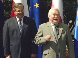 Bronisław Komorowski i Lech Wałęsa