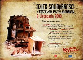 8 listopada - Dzień Solidarności z Kościołem Prześladowanym
