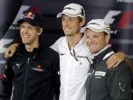 Sebastian Vettel, Jenson Button, Rubens Barrichello - jeden z tych kierowców będzie mistrzem świata (fot. PAP)