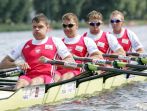 Polska czwórka podwójna, w składzie: Konrad Wasilewski, Marek Kolbowicz, Michał Jeliński, Adam Korol (fot.PAP/Adam Ciereszko)