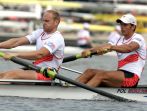 Łukasz Kardas , Dawid Pacześ w półfinale dwójek bez sternika wioślarskich mistrzostw świata na poznańskim jeziorze Malta (fot.PA