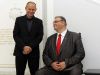 Posłowie elekci Dariusz Barski (L) i Bogdan Święczkowski (P) w Sejmie (fot. PAP/Radek Pietruszka)