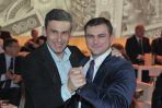 Po teście Robert Korzeniowski i Leszek Blanik mieli znakomity humor (fot. Jan Bogacz/TVP)