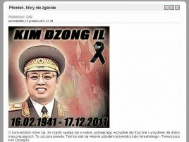 Informacja na temat śmieci Kim Dzong Ila na stronie komsomol.pl (Fot. Komsomol.pl)