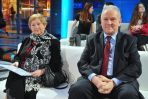 Ewa Tomaszewska z „Solidarności” i Jan Guz, przewodniczący OPZZ (fot. Jan Bogacz/TVP)