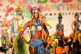 Na świecie organizowane są pokazy bodypaintingu. Ten odbył się w Tajlandii (fot. shutterstock.com)