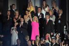 Na widowni zasiadła norweska księżniczka Mette-Marit, ubrana w charakterystyczną sukienkę. (fot. PAP/EPA/Joerg Carstensen)