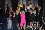 Na widowni zasiadła norweska księżniczka Mette-Marit, ubrana w charakterystyczną sukienkę. (fot. PAP/EPA/Joerg Carstensen)