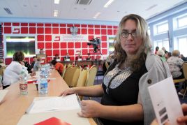 Alicja Tysiąc podczas Zjazdu Kobiet Lewicy we wrześniu 2009 roku (Fot. PAP/Tomasz Gzell)