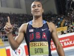 Ashton Eaton poprawił rekord świata w siedmioboju (fot. PAP/EPA)