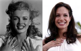 Monroe i Jolie (fot. PAP/EPA/ANDRE DE DIENES - CHRISTIE'S HO / GUILLAUME HORCAJUELO)