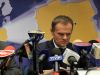Premier Donald Tusk nie był do końca zadowolony z osiągniętego kompromisu (fot. Radek Pietruszka/PAP)