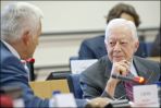 Były prezydent USA Jimmy Carter podczas dyskusji w PE (fot. Parlament Europejski)