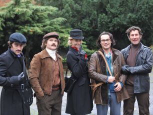 na zdj. Jan Wieczorkowski jako Jeglinski ,Tamara Arciuch, Pawel Orleanski, Rafal Walentowicz, Maciej Kubica
